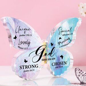 Inspirational Christian Butterfly Acrylic Bible Verse Decor Faith Gift Decor